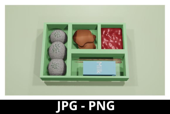 3D Rendered Bento Box Perfect for Design Projects
