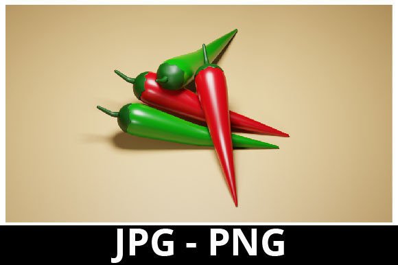 3D Rendered Chili for Design Project: Enhancing Visual Storytelling in Food and Nature Themes