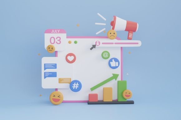 Enhancing Digital Presence with a 3D Illustration of SEO Optimization