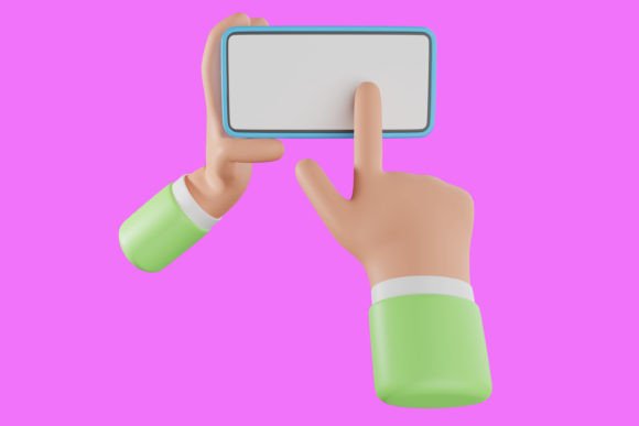 Enhancing Modern Design with a Hand Holding Smartphone 3D Icon