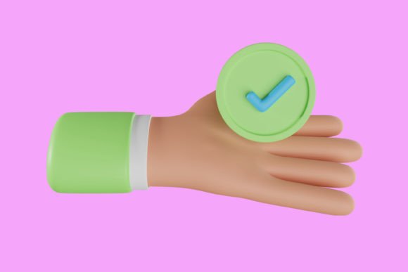 Hand Holding Approval 3D Icon: A Versatile Design Element for Modern Projects