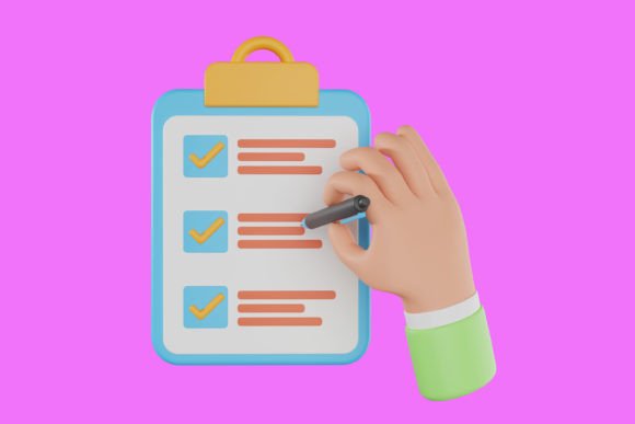 Hand Holding Clipboard 3D Icon – A Versatile Design Element for Modern Projects