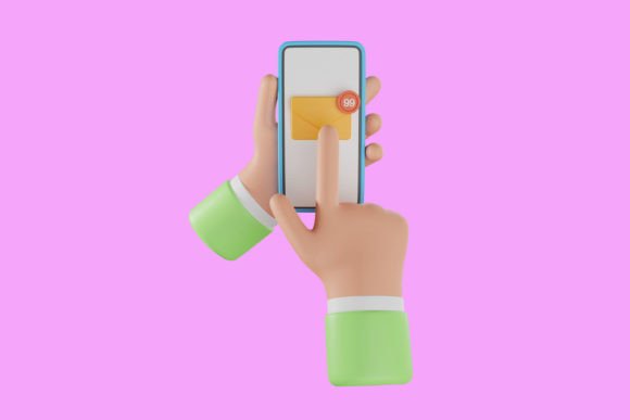 Hand Holding New Message 3D Icon: A Versatile Design Element for Modern Projects