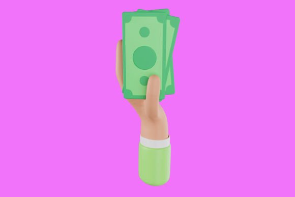 Strategic Use of the Hand Holding Dollar 3D Icon in Modern Design Projects