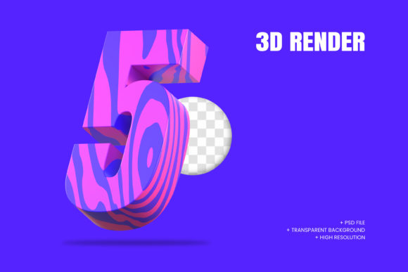 Understanding the Power of 3D Number Design: Why Number 5 Isolated Stands Out